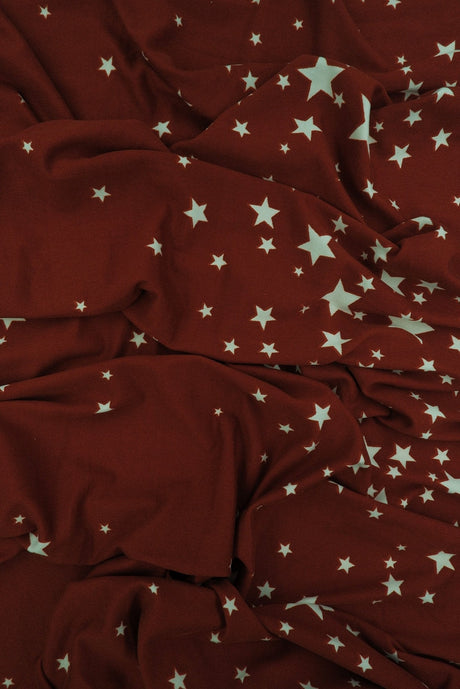 Brushed Star Print Stretch Knit