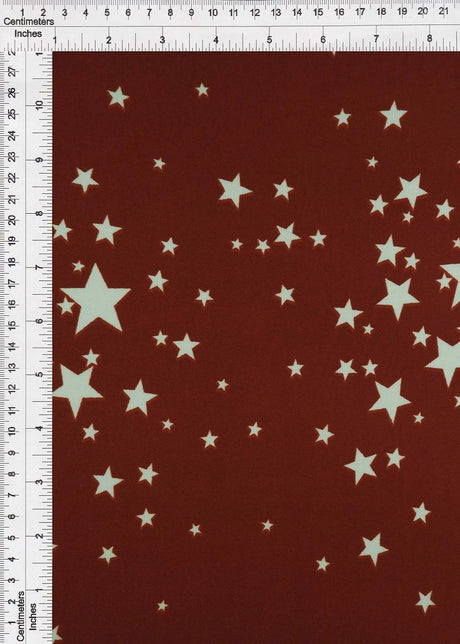 1 Yard Brushed Star Print DTY Knit Fabric, 58/60? Wide Polyester Spandex Blend