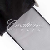 2 1/2" Wired Organza Ribbon - 10 Yards (Black)