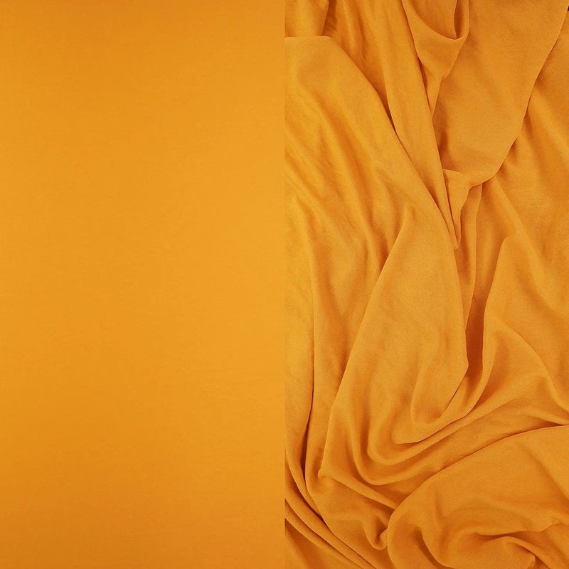 1 Yard  Ice Matte Knit Satin Fabric Yellow Amber Smooth Drape 62/64" Wide