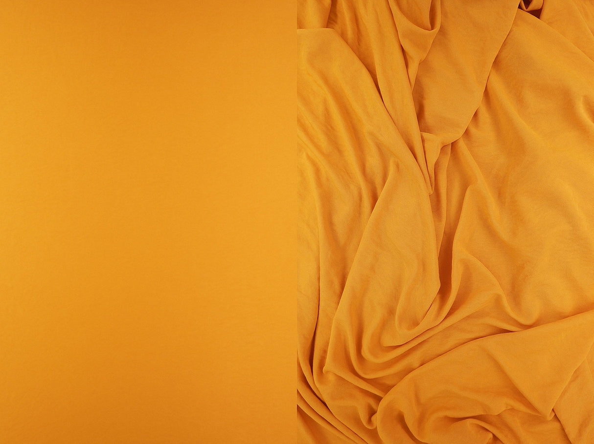 Matte Satin Stretch Knit Yellow Amber