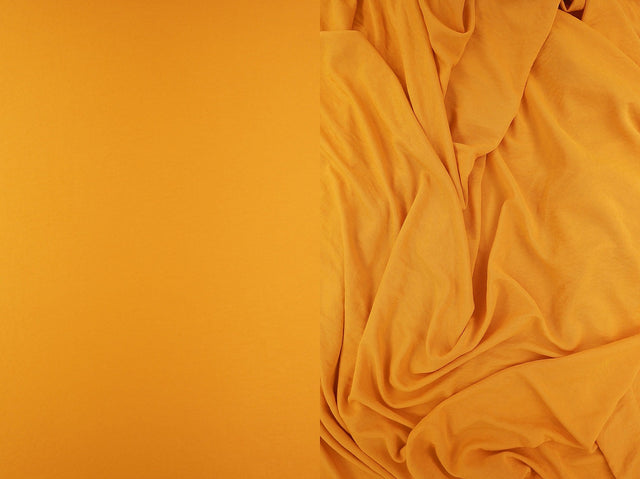 Matte Satin Stretch Knit Yellow Amber