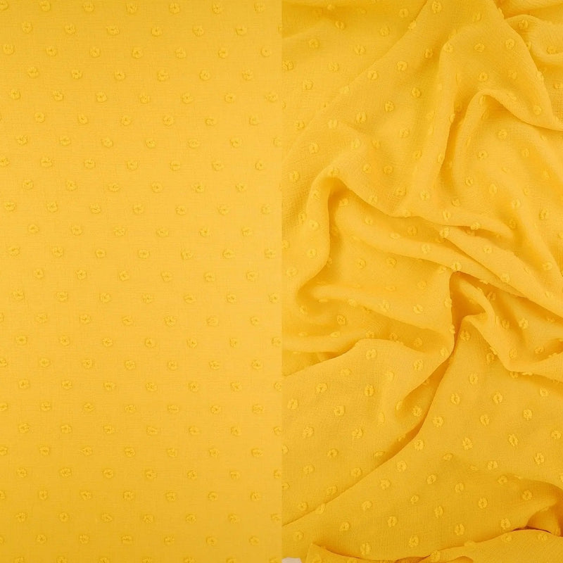 1 Yard Waffle Swiss Dot Chiffon Woven Fabric Textured Sheer Soft Drapery 59/60" Width