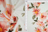 Floral Print Stretch Knit Fabric Ivory Coral