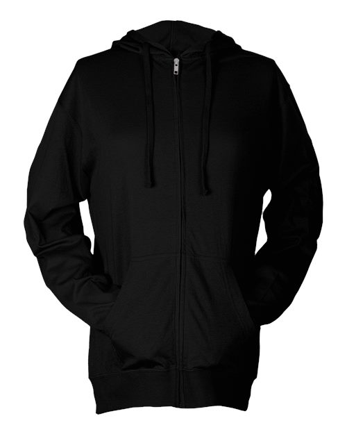 Tultex Unisex Beach Full-Zip Hooded Long Sleeve T-Shirt