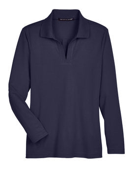 Devon & Jones® CrownLux Performance Ladies Plaited Long Sleeve Polo