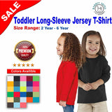 RADYAN® Toddler Crew Neck Long-Sleeve Fine Jersey T-Shirt - 3302