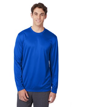 Hanes Cool long sleeve performance crewneck athletic T-shirt