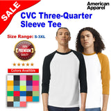 American Apparel® CVC Crewneck Three-Quarter Sleeve Tee