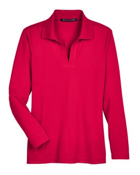 Devon & Jones® CrownLux Performance Ladies Plaited Long Sleeve Polo
