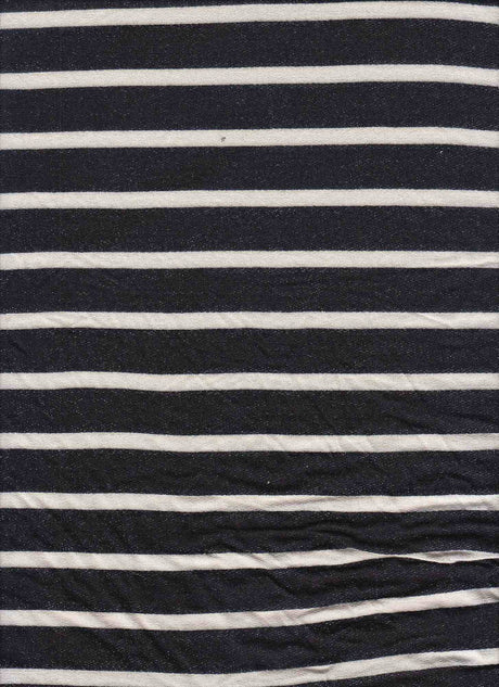 Stripe Stretch Knit Fabric Black/Ivory