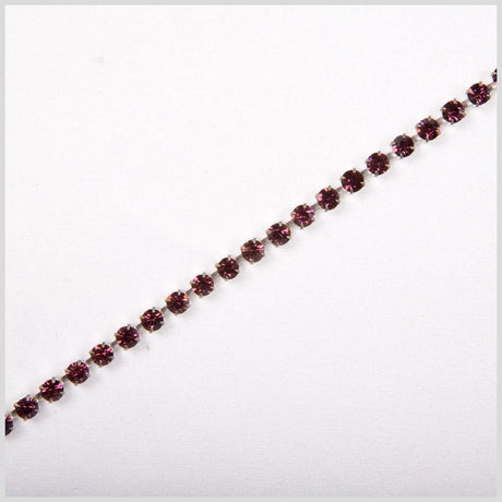Amethyst/Silver Metal & Czech Rhinestone