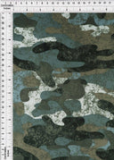 1 yarda de tela de punto DTY cepillada de poliéster spandex con estampado camuflaje suave y elástico 58/60" de ancho
