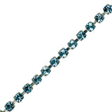 Aquamarine/Silver Metal & Czech Rhinestone