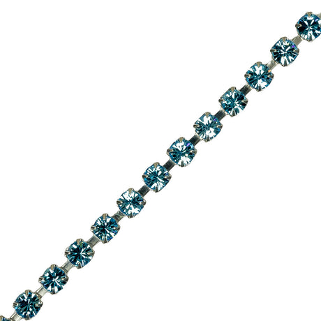 Aquamarine/Silver Metal & Czech Rhinestone