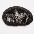 Black and Clear Beaded Rhinestone Applique - 4.25"