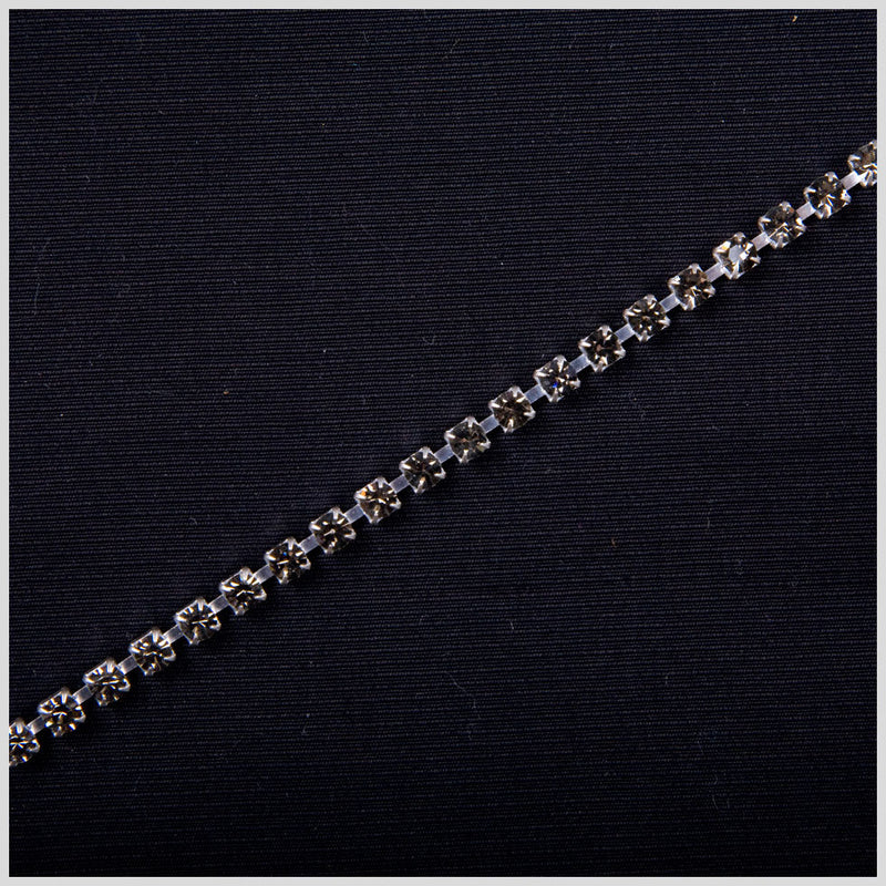 Black Diamond/Silver Metal & Czech Rhinestone