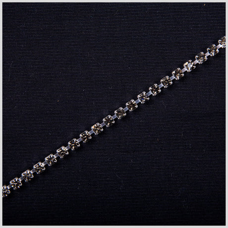 Black Diamond/Silver Metal & Czech Rhinestone
