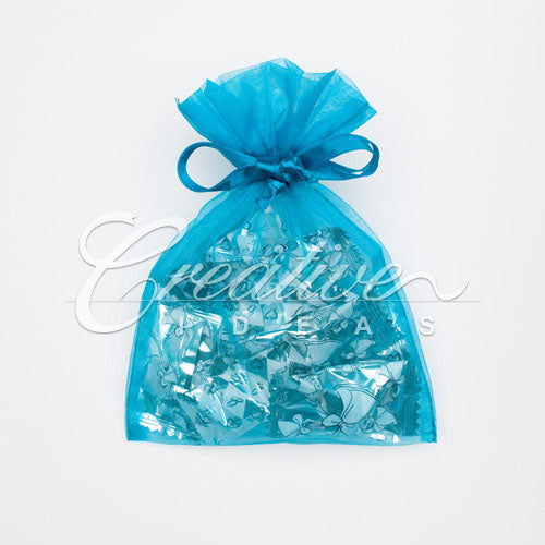 5"X 6.5" Organza Pouches-Sold By A Dozen Pieces ( 6 Pieces/Inner Pack) (Turquoise)
