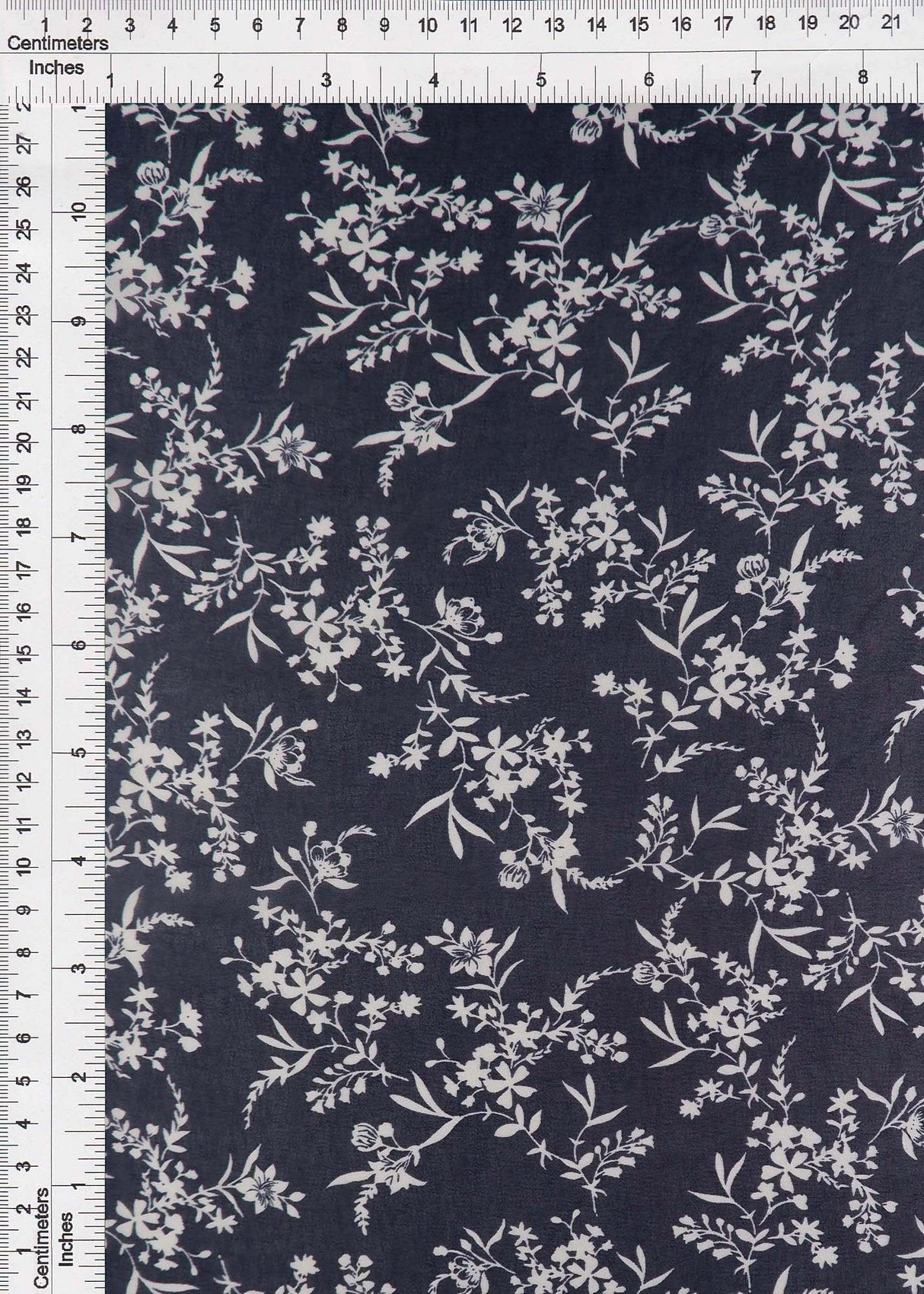 Floral Chiffon Navy Print Fabric