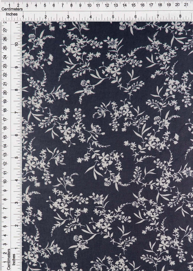 Floral Chiffon Navy Print Fabric