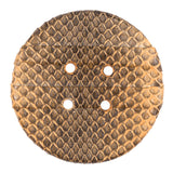 Cashew Snakeskin Covered 4-Hole Button - 96L/61mm