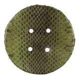 Garden Green Snakeskin Covered 4-Hole Button - 96L/61mm
