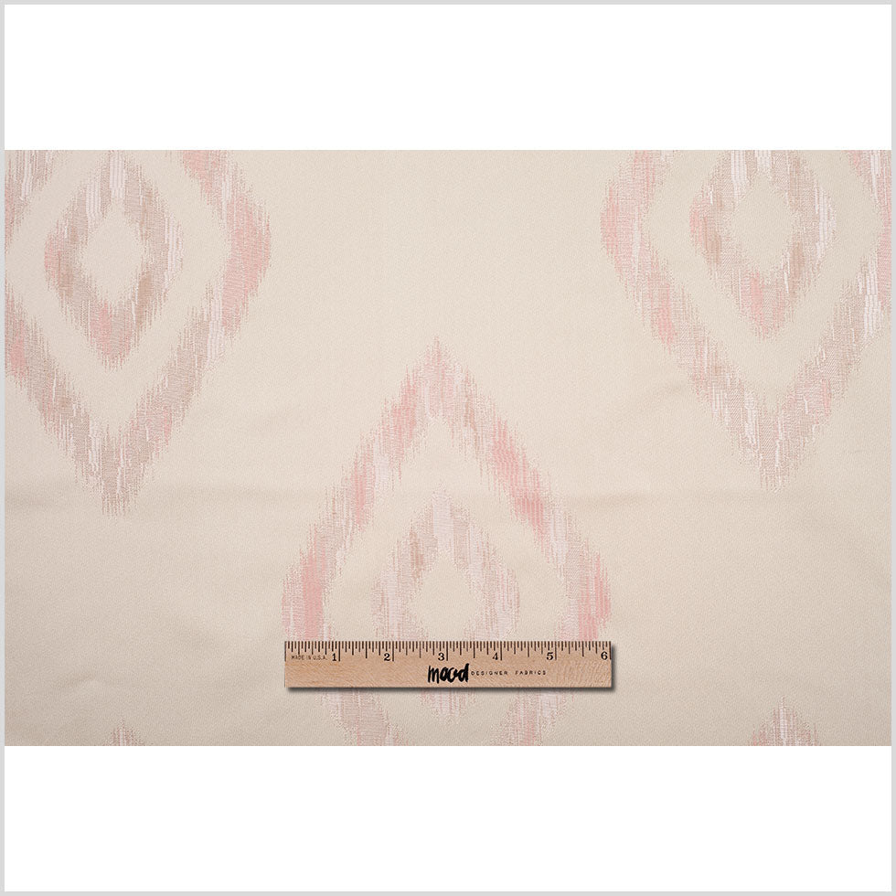 Reversible Pink/Pearl Geometric Polyester Satin