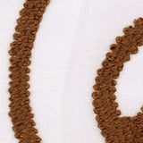 Ivory & Brown Embroidery Retro-Chic Sheer Poly