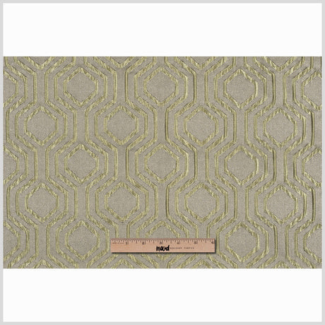 Beige Geometric Brocade