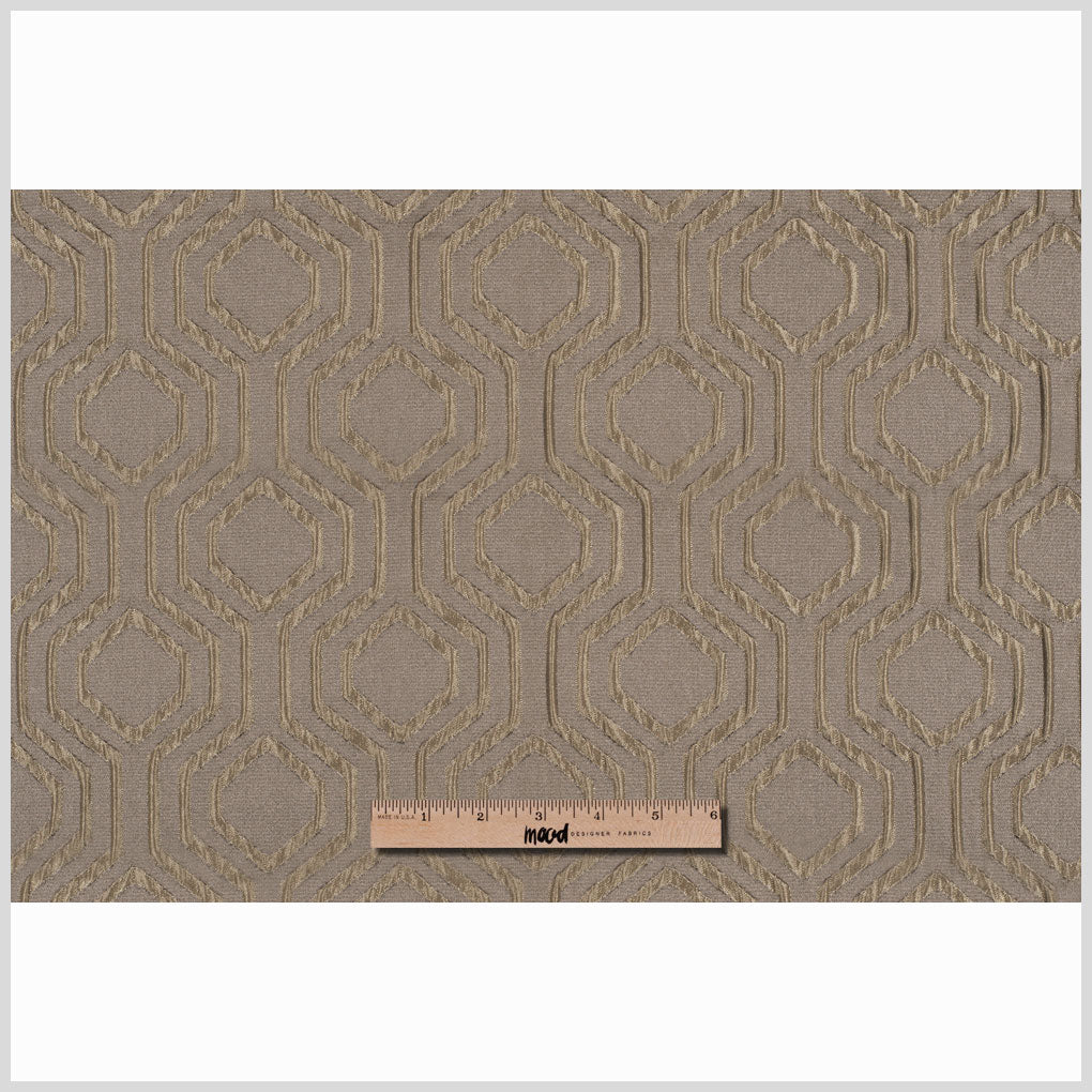 Taupe Geometric Brocade