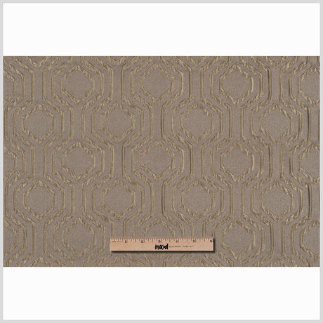 Taupe Geometric Brocade