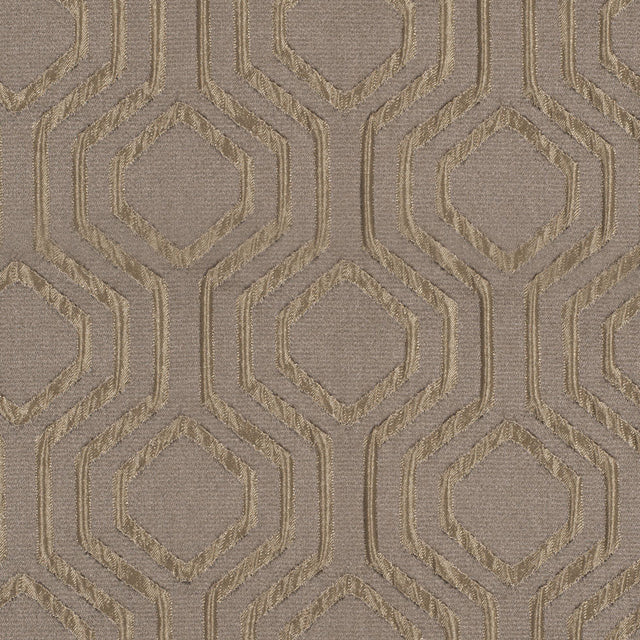 Taupe Geometric Brocade