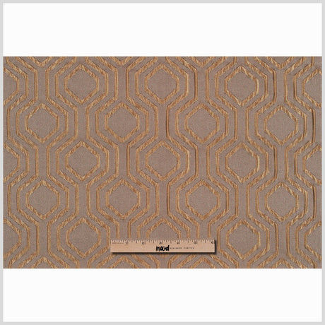 Taupe Geometric Brocade