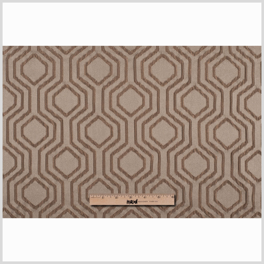 Taupe Geometric Brocade