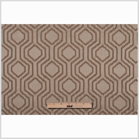 Taupe Geometric Brocade