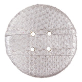 Silver Metallic Snakeskin Covered 4-Hole Button - 96L/61mm