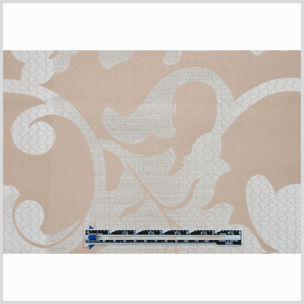 Wheat Damask Floral Poly
