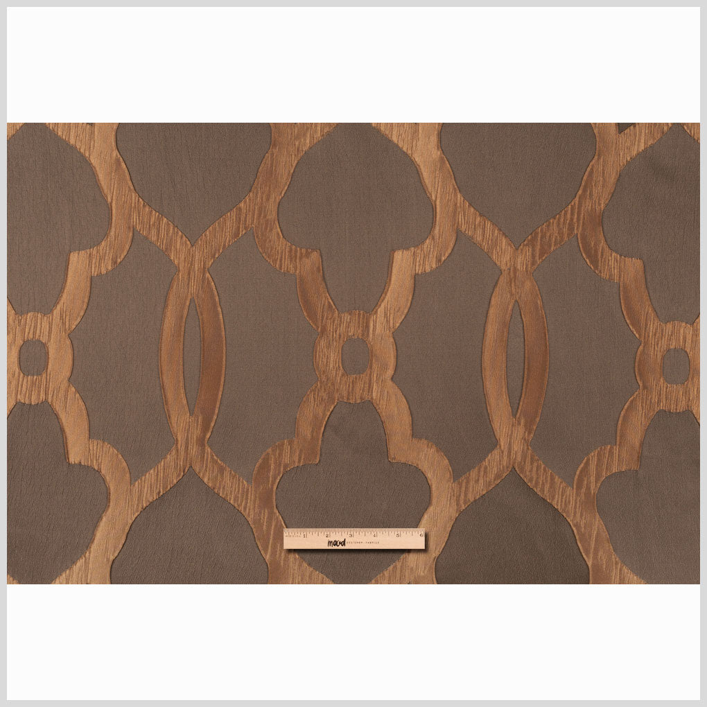 Taupe Geometric Brocade