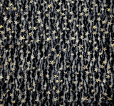 1 Yard Black Lace Fabric with Gold Foil Stars, 50/52" Width | Elegant Apparel & Decor Textile