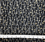 Lace With Foil Gold Stars 101812-500 Black Polyester Spandex Lace Fabric - Black, Foil Gold Stars, 50/52" Width (1 Yard)