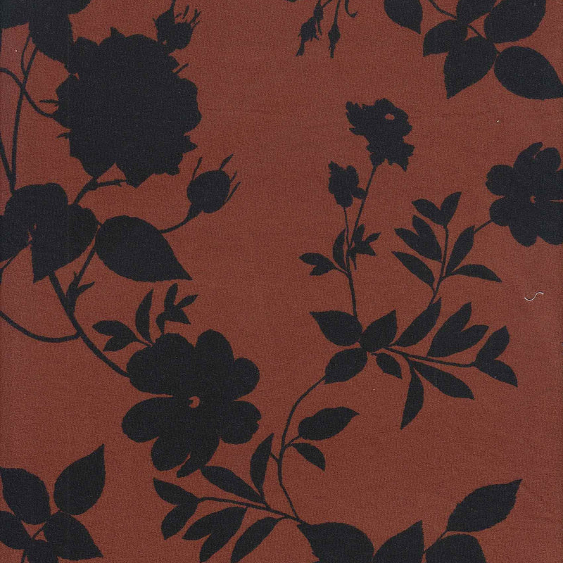 1 Yard Floral Print DTY Brushed Knit Fabric Soft Stretch Polyester Spandex 58/60 Inches Wide