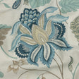 Legion Blue and Egret Floral Cotton Blend