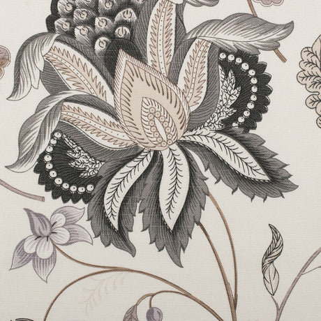 Gray Floral Cotton Blend