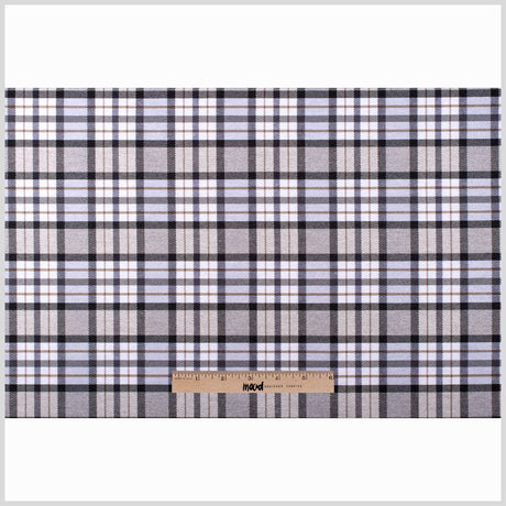 Gray Plaid Cotton Blend