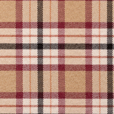 Beige Plaid Cotton Blend