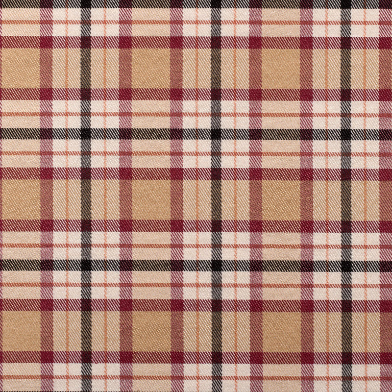 Beige Plaid Cotton Blend