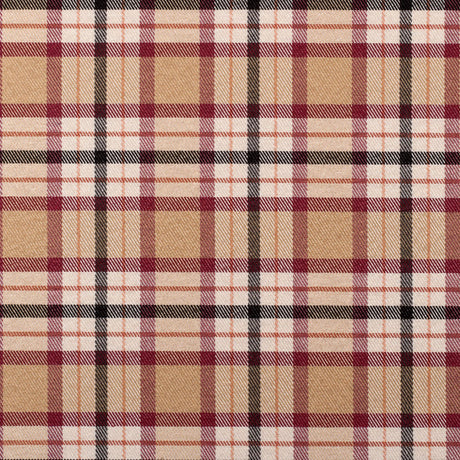 Beige Plaid Cotton Blend