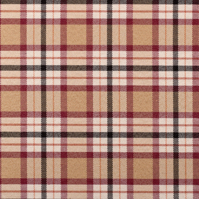 Beige Plaid Cotton Blend