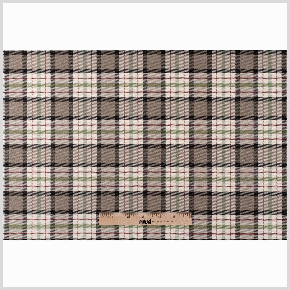 Brown Plaid Cotton Blend